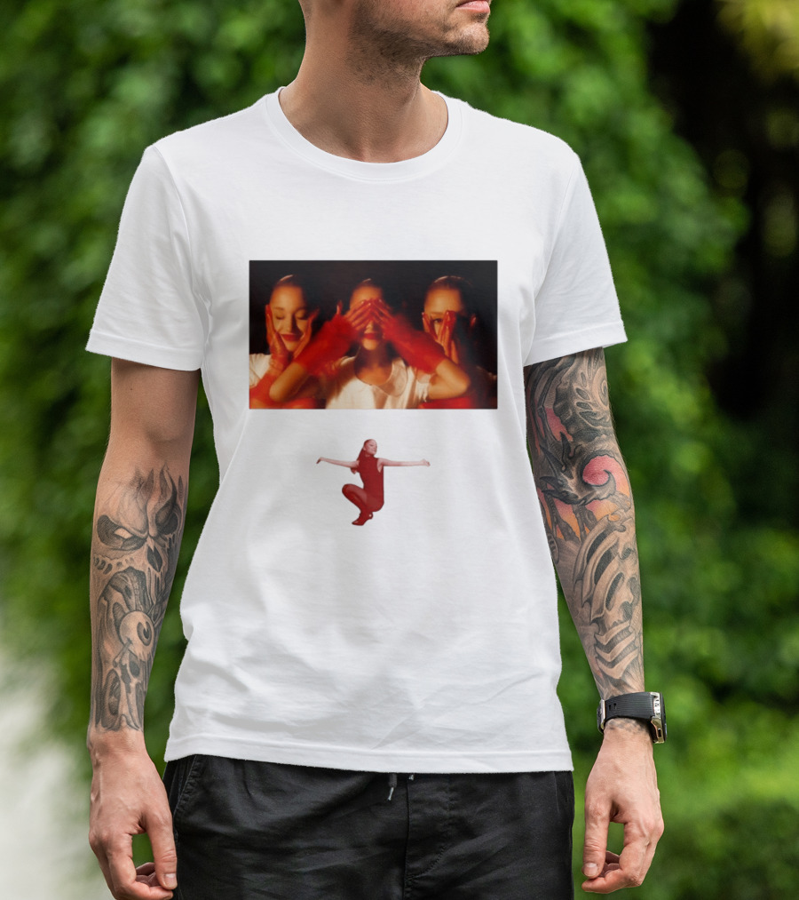 Ariana Grande Eternal Sunshine Red Gloves Three Faces Pose Music Album T-Shirt