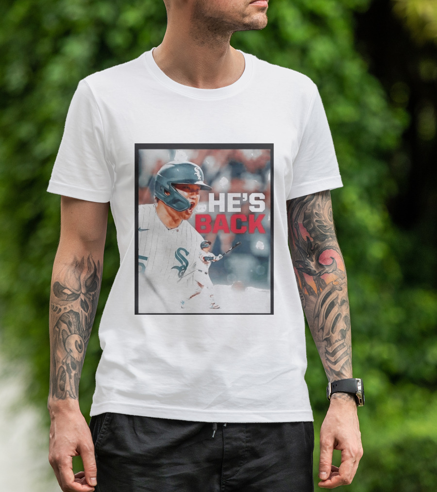 Chicago White Sox Munetaka Murakami He's Back Celebratory Moment T-Shirt