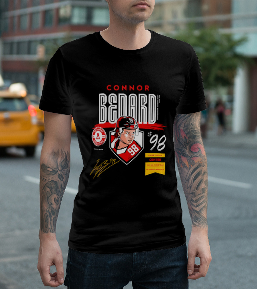 Connor Bedard Chicago Blackhawks #98 Rookie Spotlight Player Position Draft Pick T-Shirt