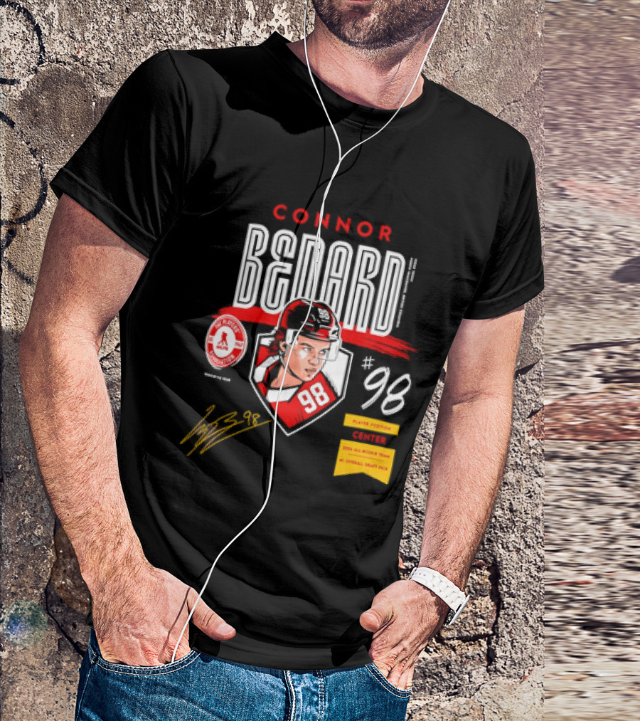 Connor Bedard Chicago Blackhawks #98 Rookie Spotlight Player Position Draft Pick T-Shirt