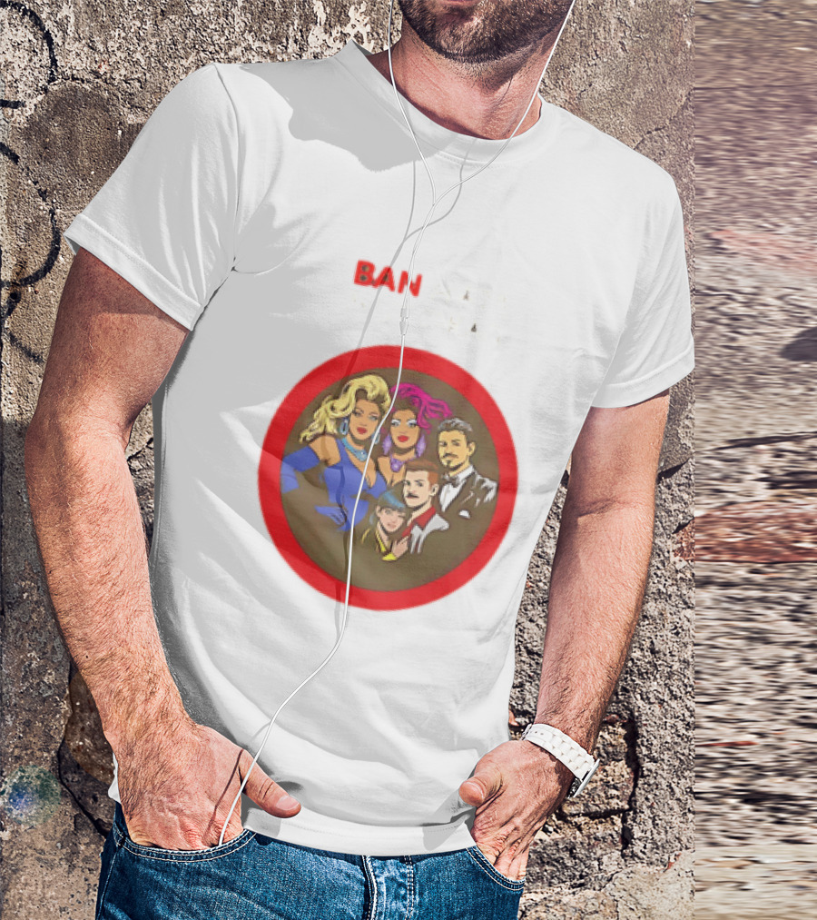 Ban Hate Not Drag Retro LGBTQ+ Inclusive Message T-Shirt