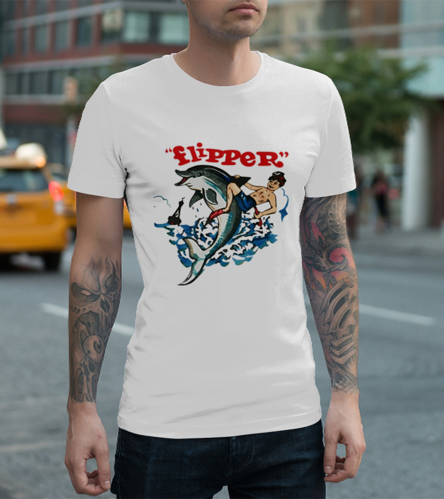 Flipper TV Show Dolphin And Boy Adventure T-Shirt