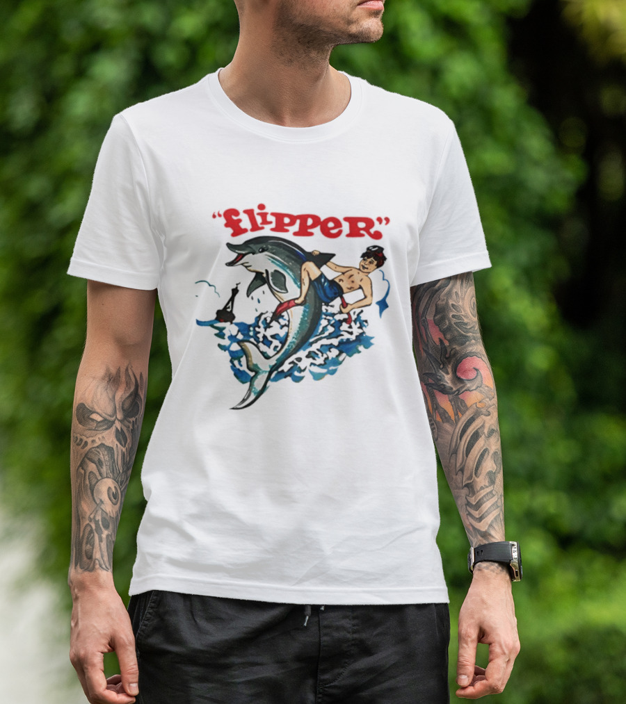 Flipper TV Show Dolphin And Boy Adventure T-Shirt
