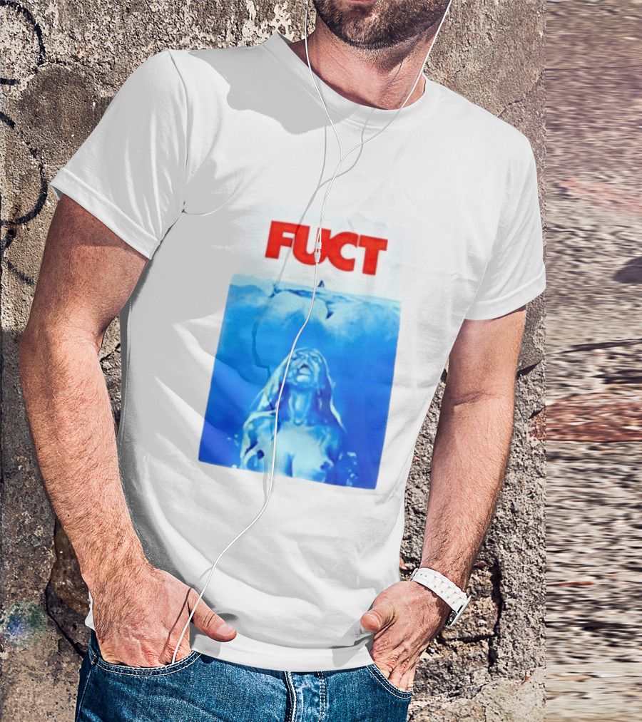 FUCT Jaws Ocean Shark Woman Swimming T-Shirt