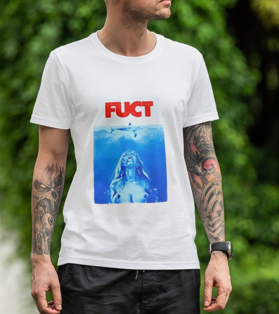 FUCT Jaws Ocean Shark Woman Swimming T-Shirt