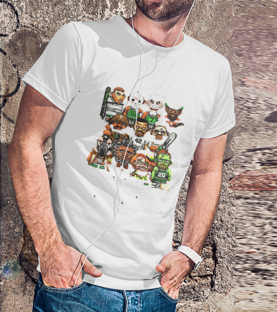 Nightmare Causeway Street Boston Celtics Horror Icons Mashup T-Shirt