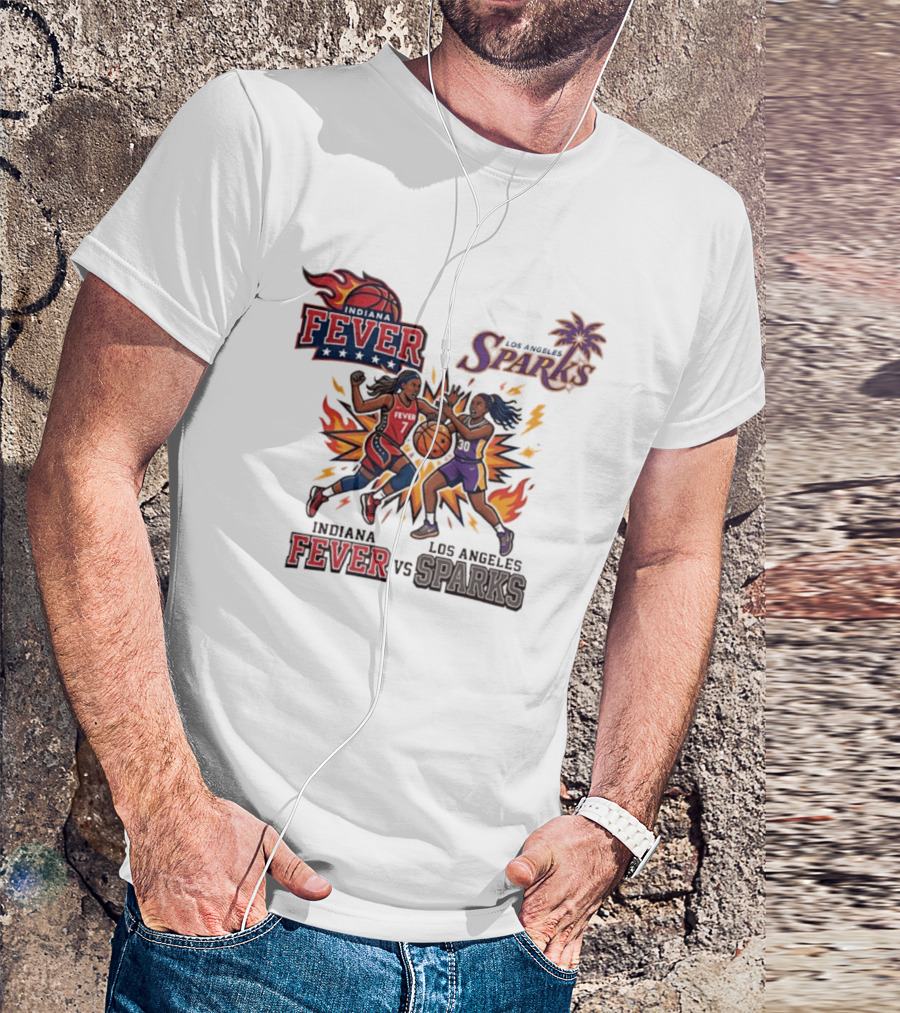 Indiana Fever Vs Los Angeles Sparks Basketball Players T-Shirt