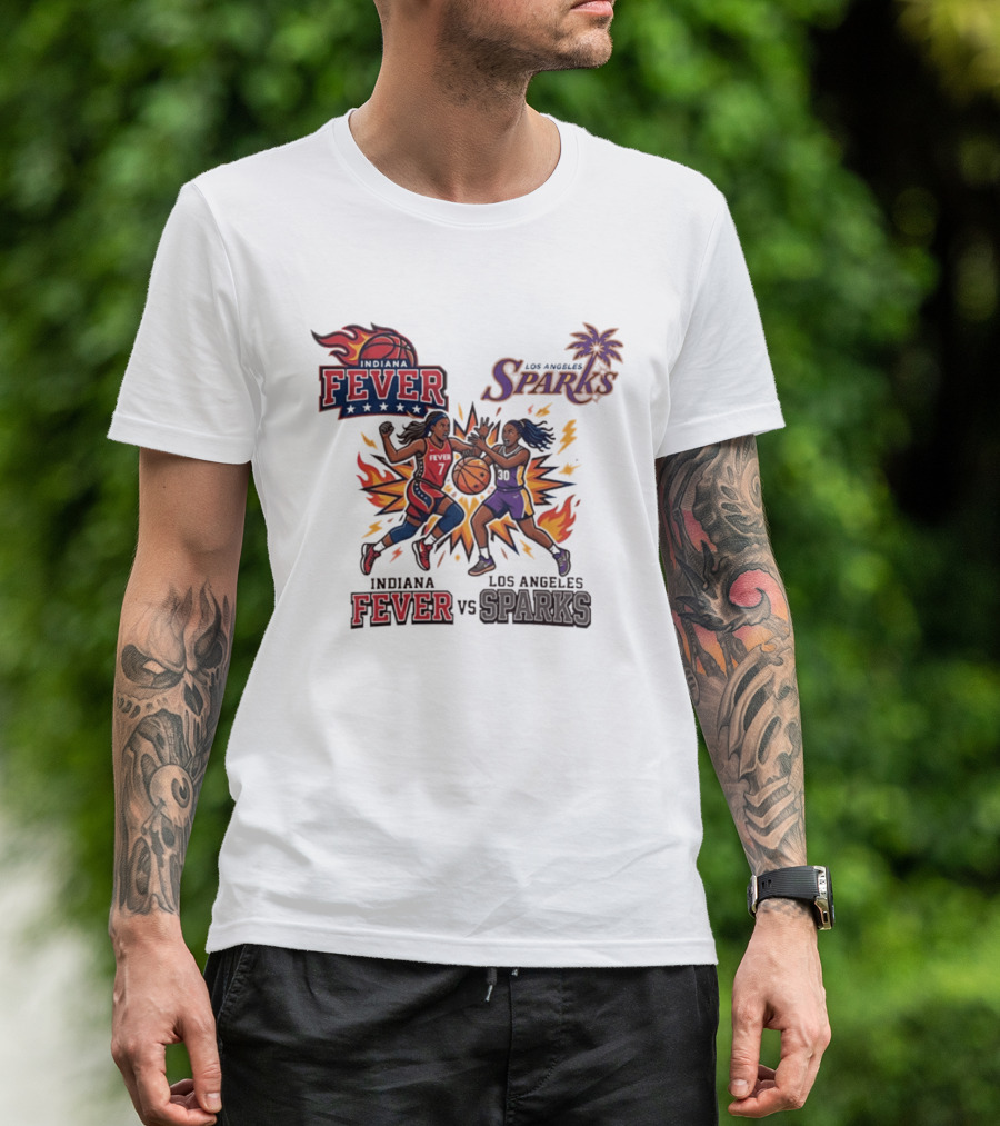 Indiana Fever Vs Los Angeles Sparks Basketball Players T-Shirt