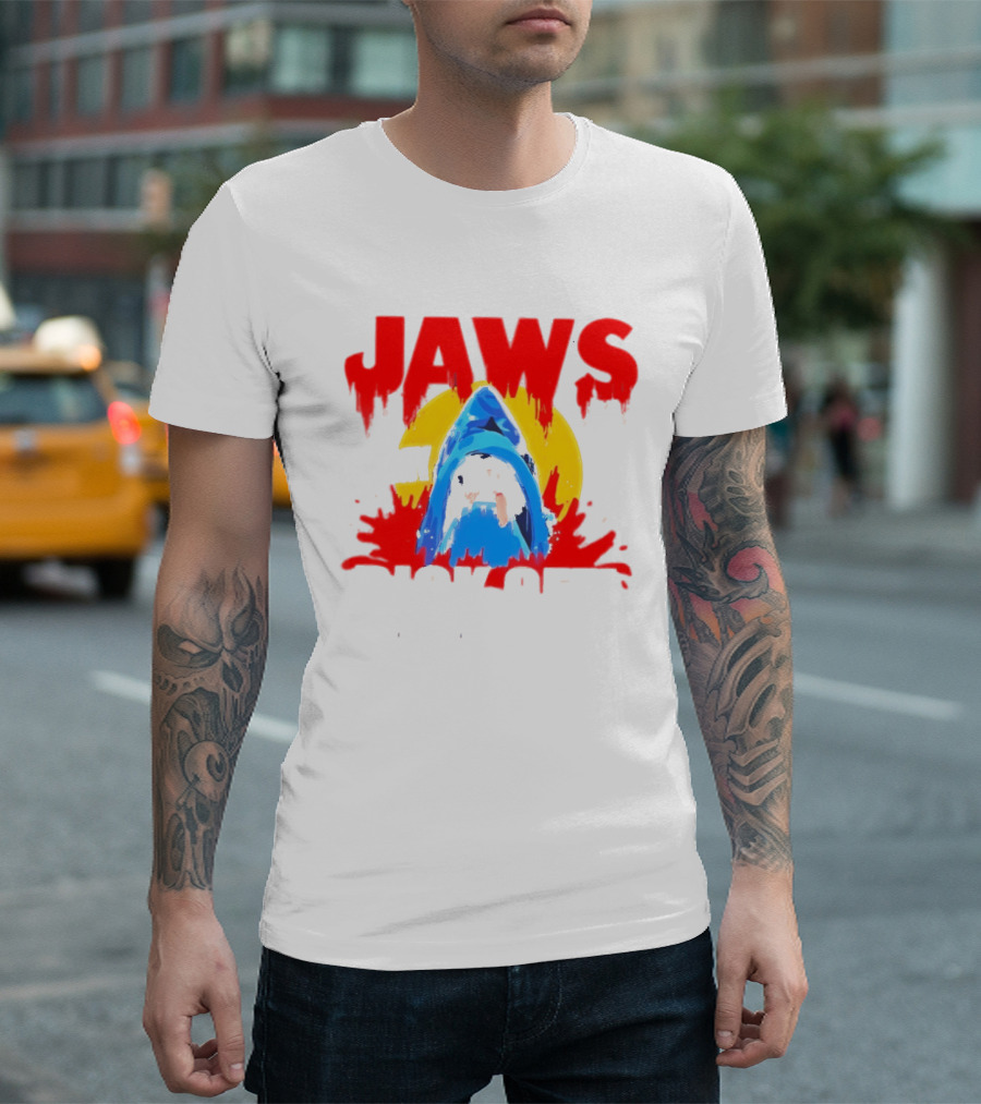 Jaws Bit My Dick Off Amity Island New England Shark Attack T-Shirt