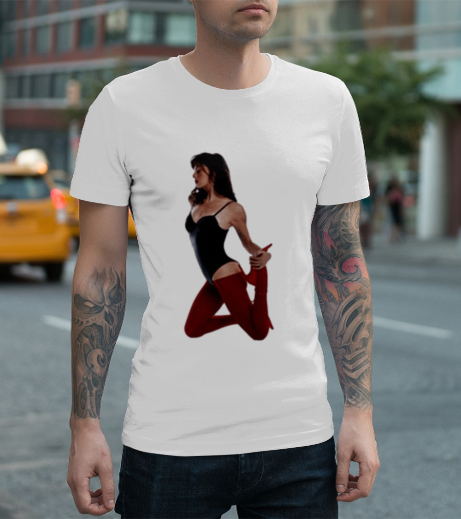 Rebecca Black Age Of The Exhibitionist Red Bodysuit And Stockings T-Shirt