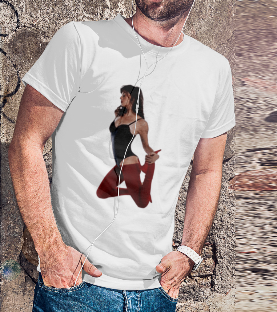 Rebecca Black Age Of The Exhibitionist Red Bodysuit And Stockings T-Shirt