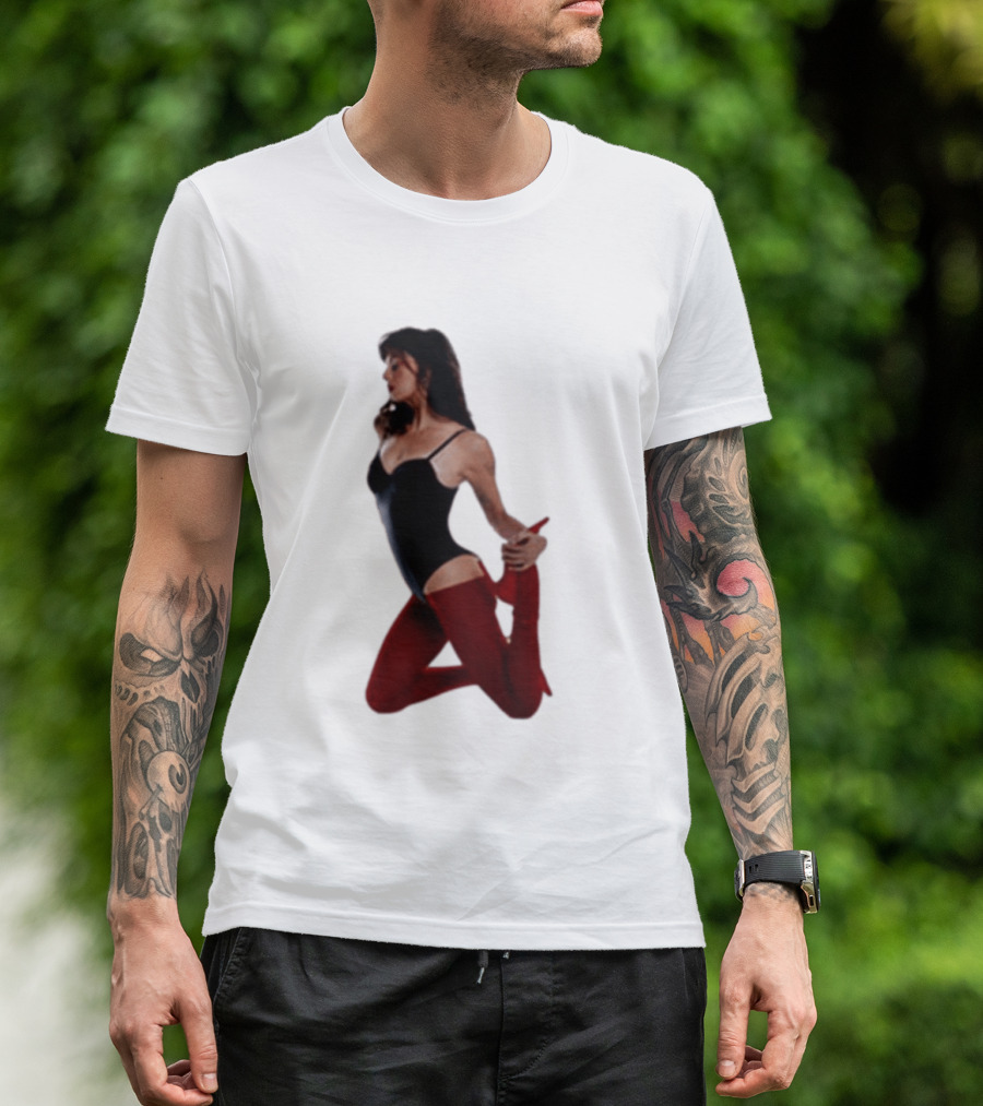 Rebecca Black Age Of The Exhibitionist Red Bodysuit And Stockings T-Shirt