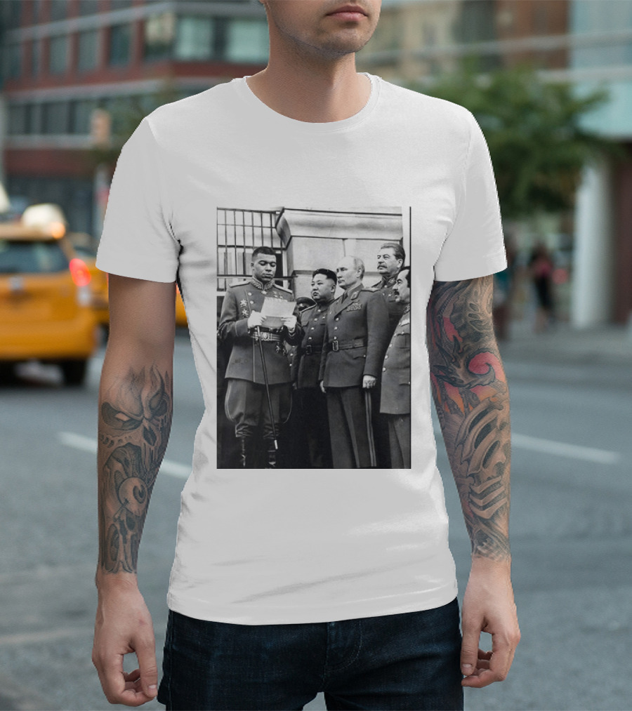 Kylian Mbappé In Historical Dictator Military Uniform Speech Photo T-Shirt