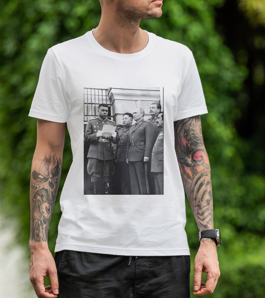 Kylian Mbappé In Historical Dictator Military Uniform Speech Photo T-Shirt