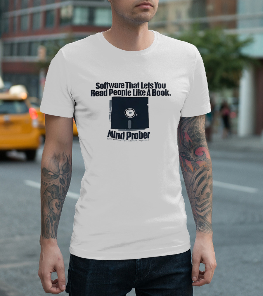 Software That Lets You Read People Like A Book Mind Prober Floppy Disk Retro Sentiment Capture T-Shirt