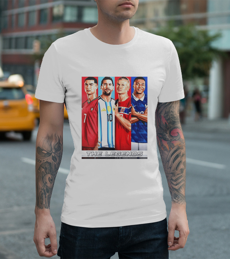 The Legends Ronaldo Messi Haaland Mbappe Football Stars T-Shirt