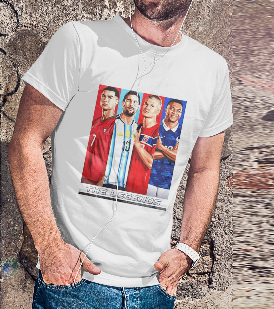 The Legends Ronaldo Messi Haaland Mbappe Football Stars T-Shirt