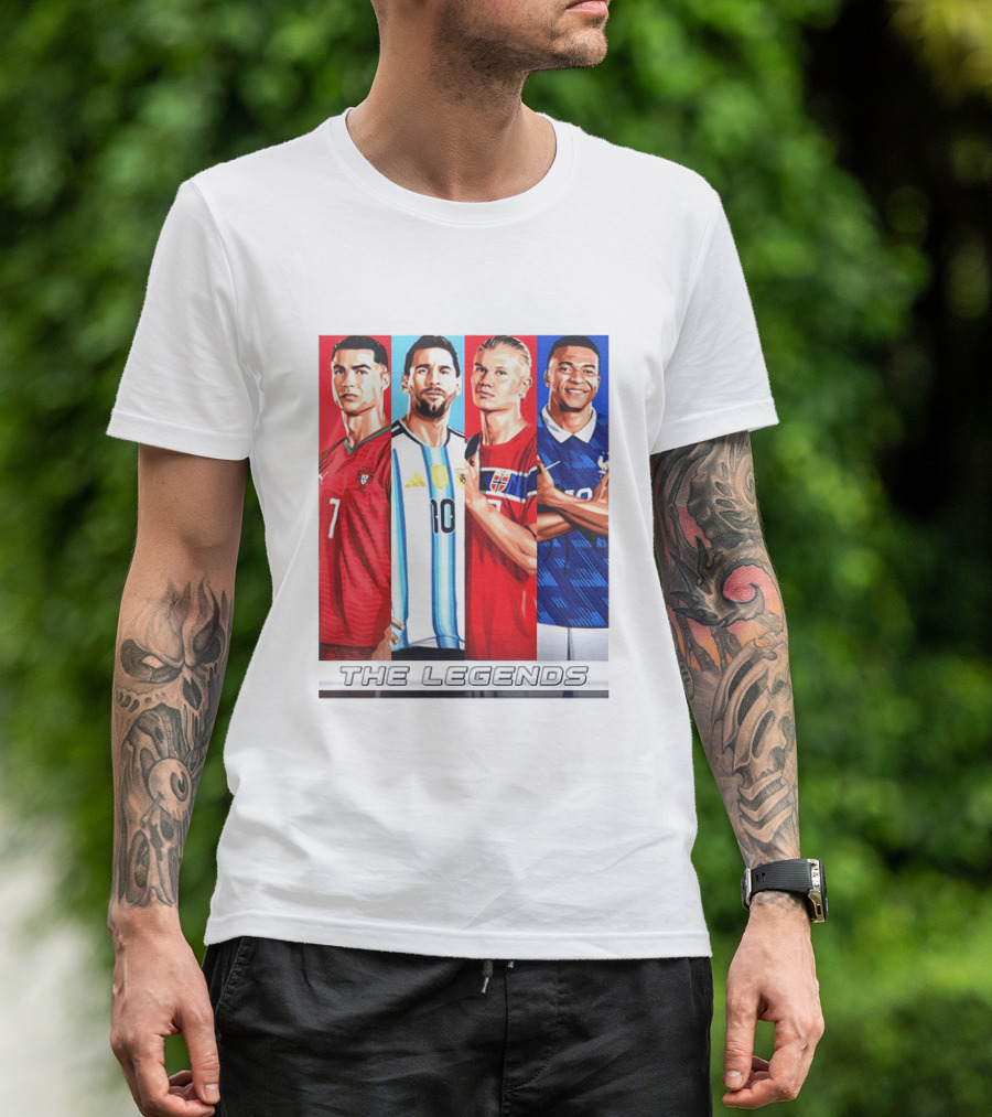 The Legends Ronaldo Messi Haaland Mbappe Football Stars T-Shirt