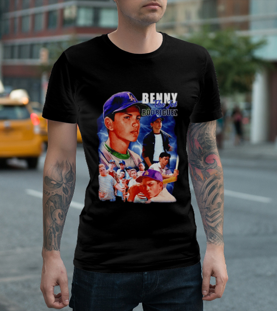Benny The Jet Rodriguez Sandlot Baseball Movie Iconic Character Collage T-Shirt