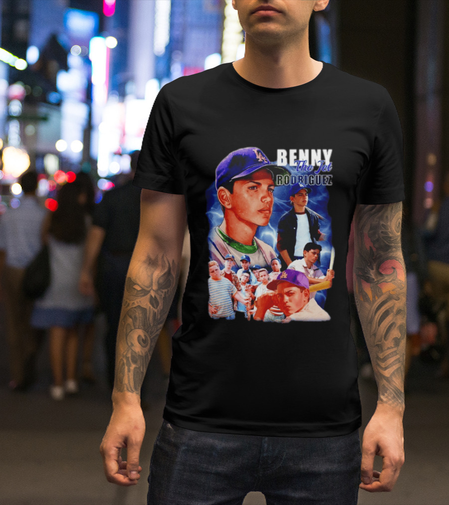 Benny The Jet Rodriguez Sandlot Baseball Movie Iconic Character Collage T-Shirt