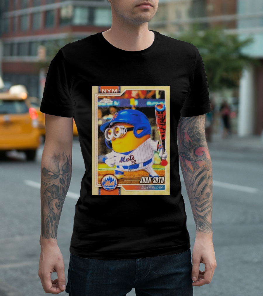 Juan Soto Minions Superfractor New York Mets MLB Topps Chrome 2026 Outfielder T-Shirt