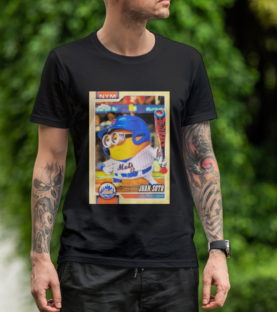 Juan Soto Minions Superfractor New York Mets MLB Topps Chrome 2026 Outfielder T-Shirt