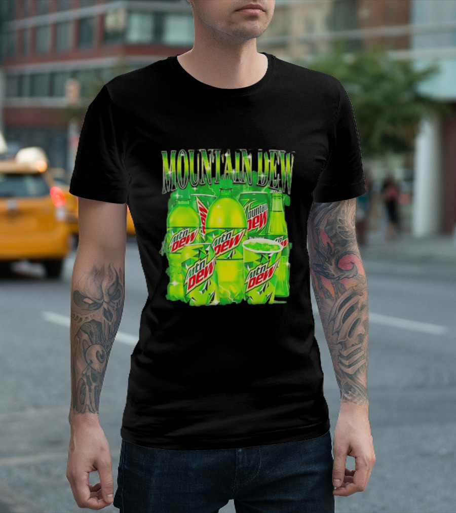 Mountain Dew Green Beverage Collection Bottles And Cans T-Shirt