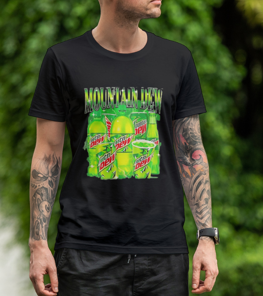 Mountain Dew Green Beverage Collection Bottles And Cans T-Shirt