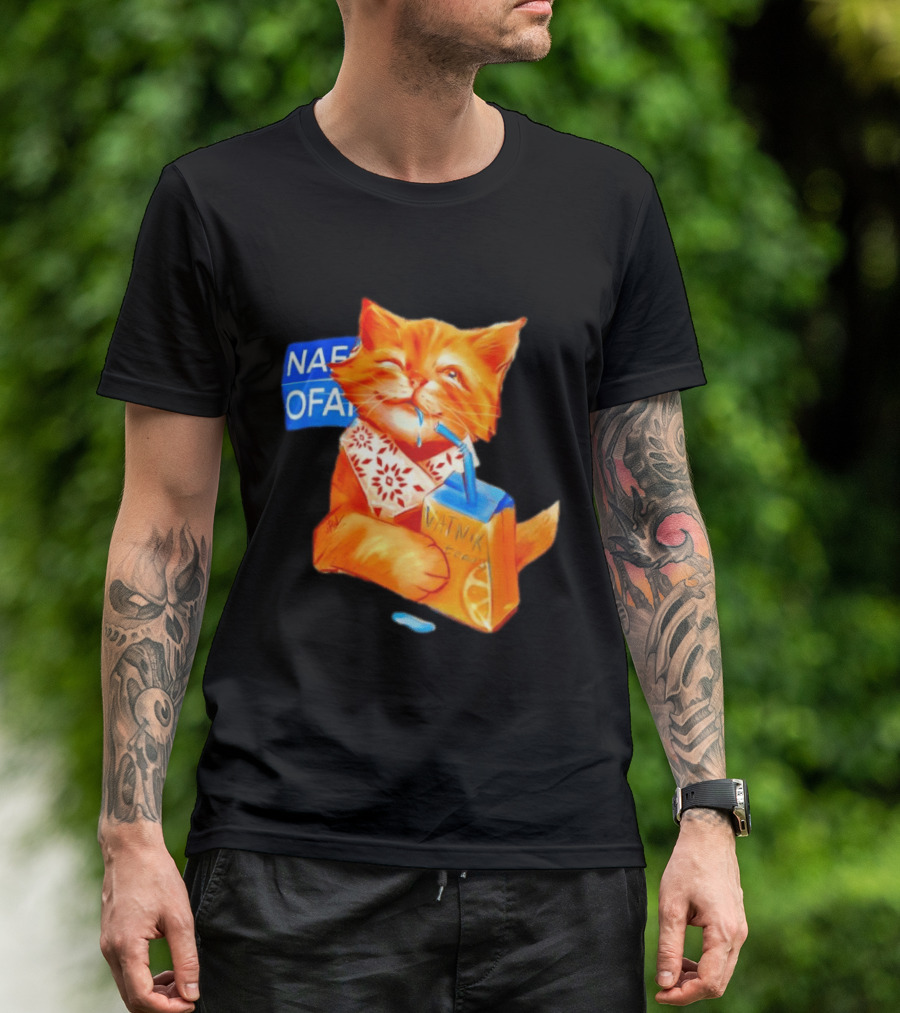 NAFO Fella Orange Cat Drinking VATNIK Tears T-Shirt
