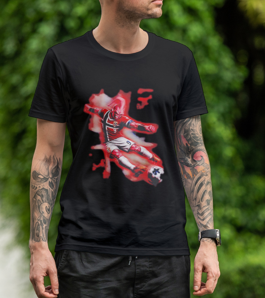 Erling Haaland Majin Buu Norway Football 9 Soccer Fusion T-Shirt