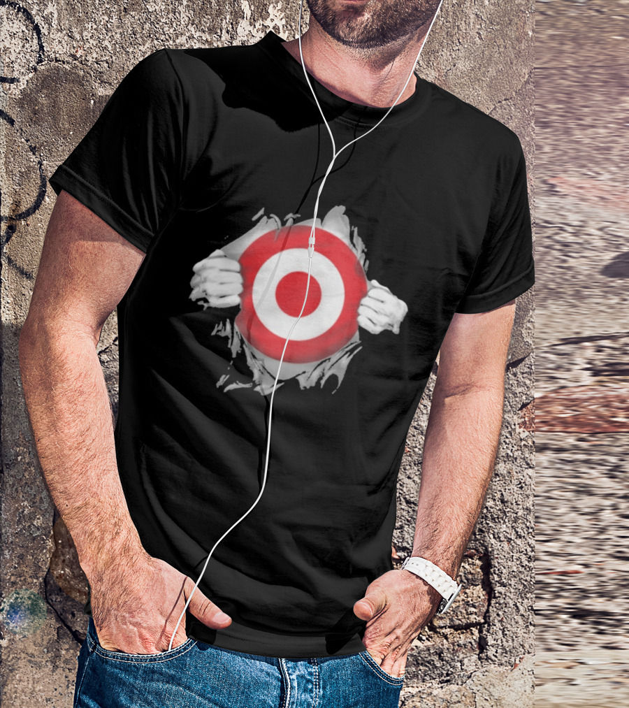 Target Ripped Chest Superhero Torn Look Employee Impact T-Shirt