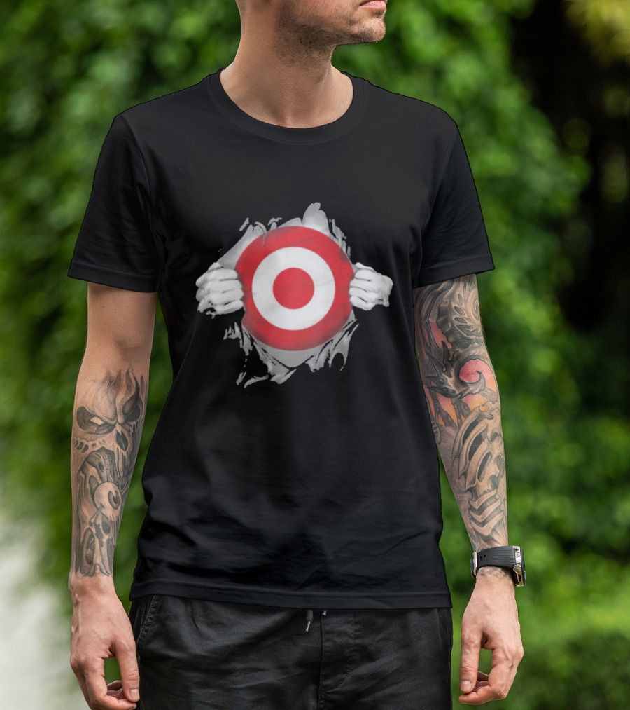 Target Ripped Chest Superhero Torn Look Employee Impact T-Shirt
