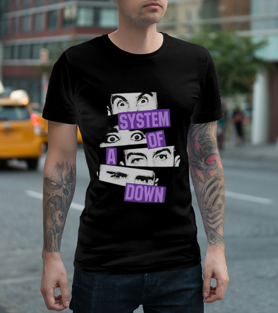 Original System Of A Down Soad Eu Uk Tour 2026 Toxic City System Down Eyes T-Shirt