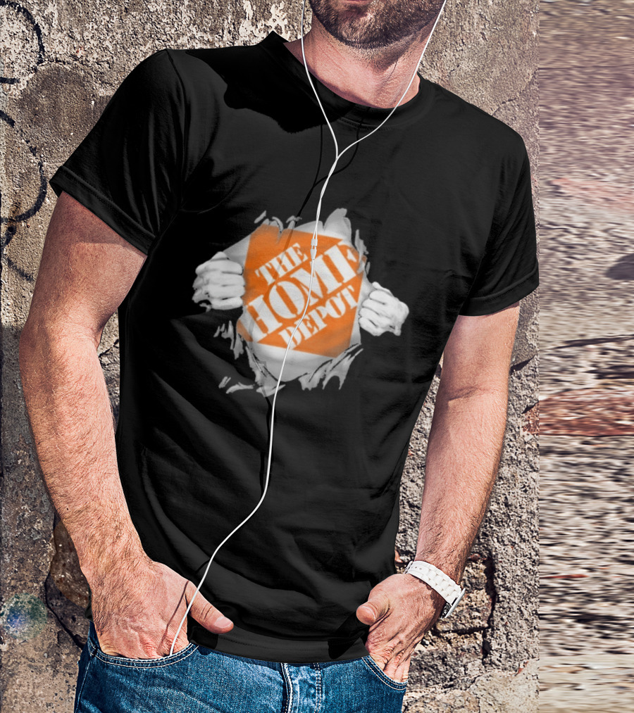 The Home Depot Ripped Chest Superhero Torn Employee T-Shirt