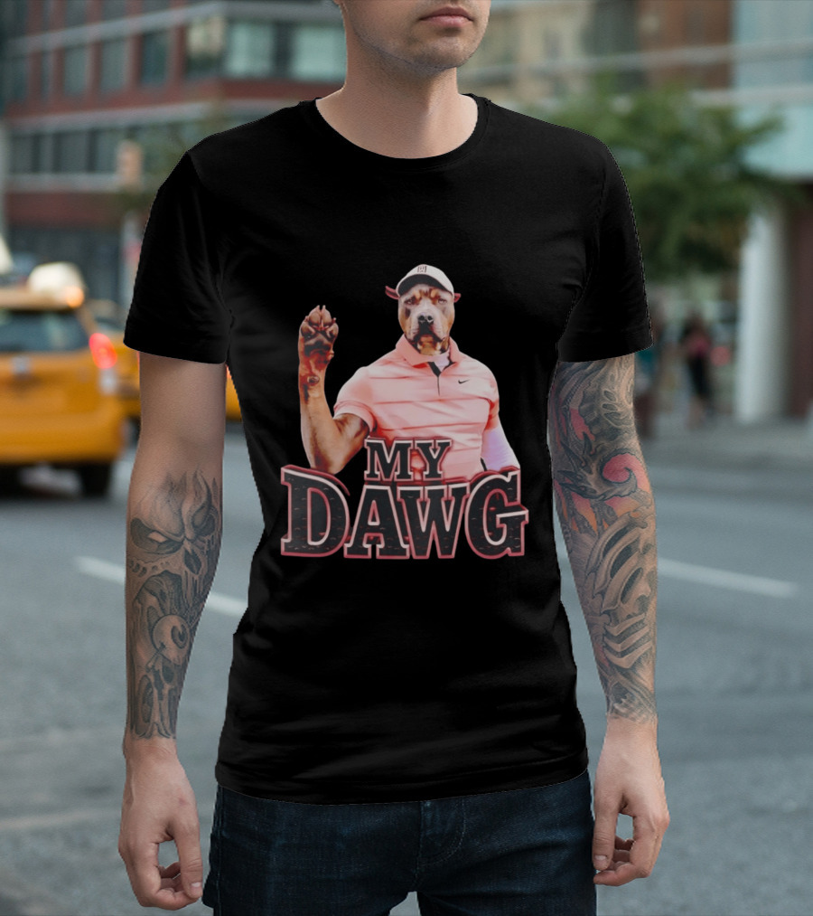 Tiger Woods Golfing Pitbull My Dawg T-Shirt