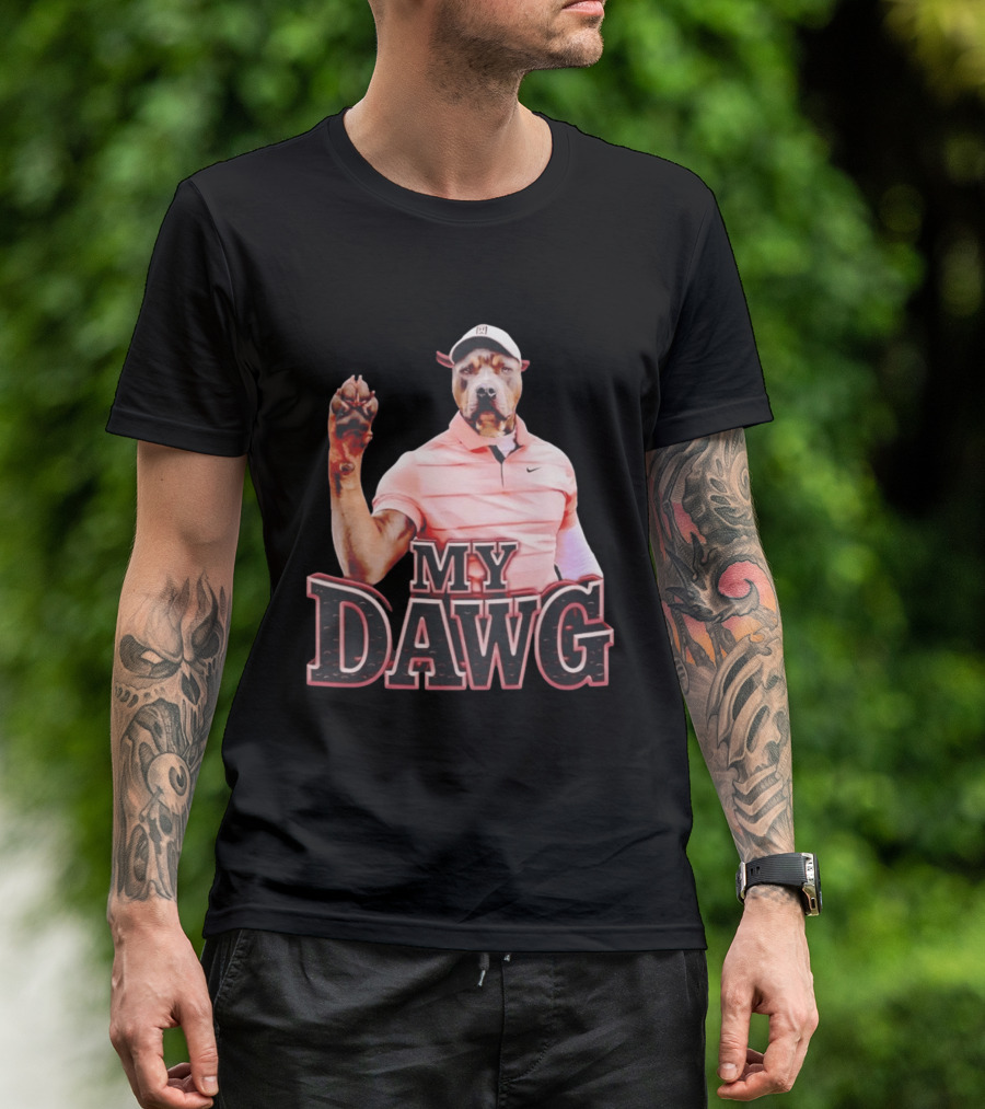 Tiger Woods Golfing Pitbull My Dawg T-Shirt