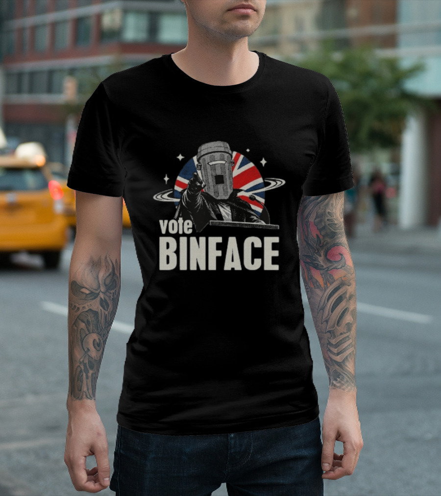 Vote Binface UK Political Satire Union Jack Space T-Shirt