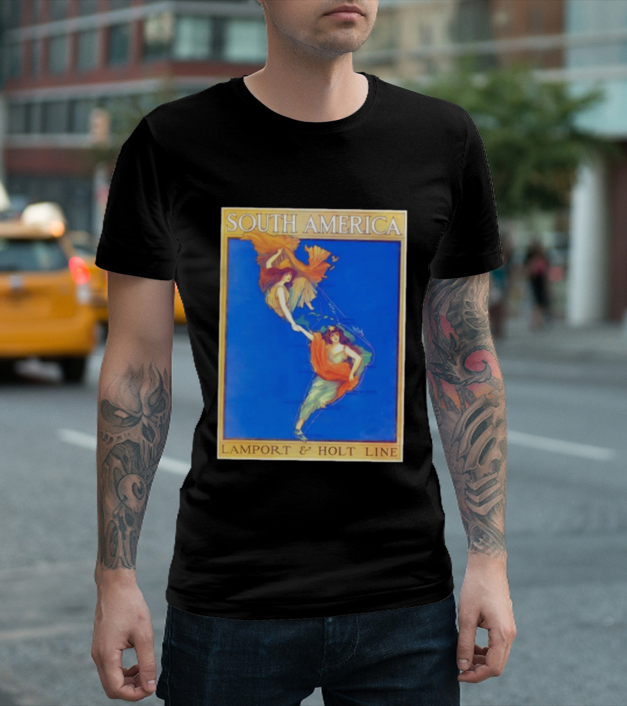 South America Lamport And Holt Line Travel With Women Map T-Shirt