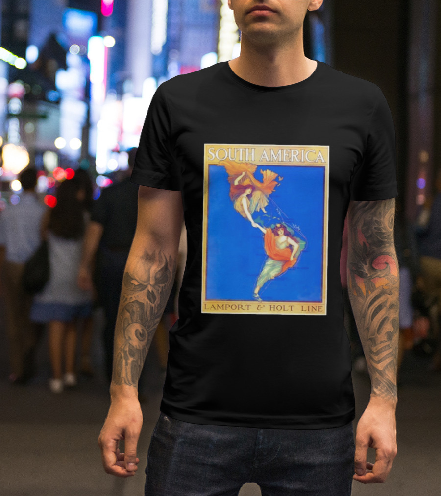 South America Lamport And Holt Line Travel With Women Map T-Shirt