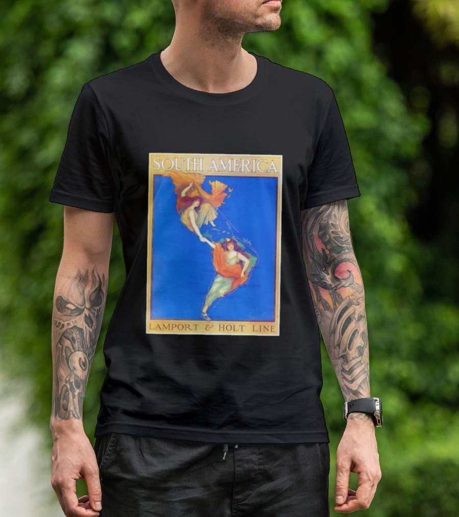 South America Lamport And Holt Line Travel With Women Map T-Shirt