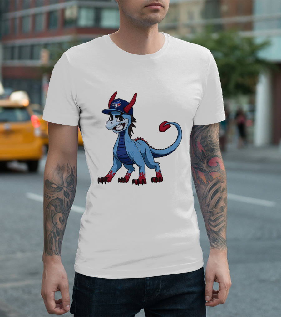 Toronto Blue Jays MLB Baseball Blue Dragon Hat T-Shirt