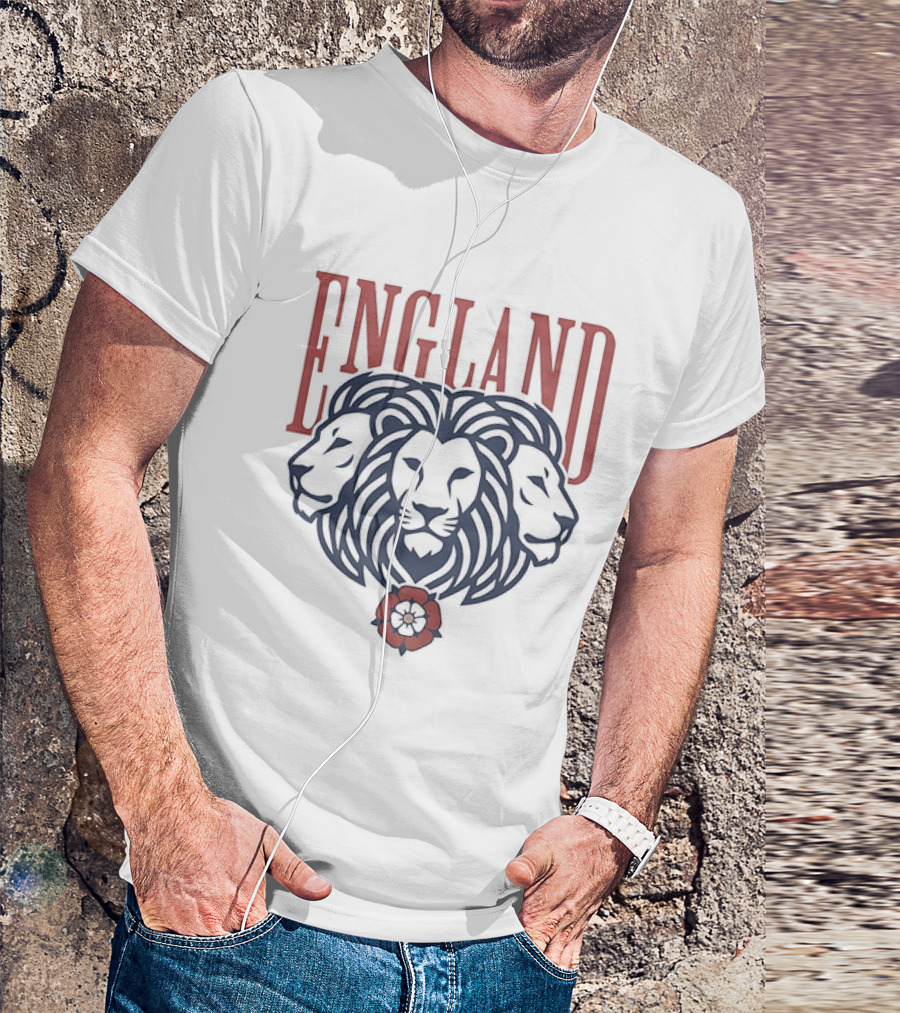 England Three Lions Tudor Rose Crest T-Shirt