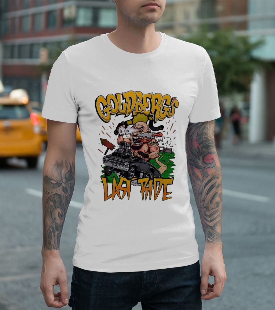 Goldberg's Last Ride Wrestling Cartoon Car WCW WWE T-Shirt