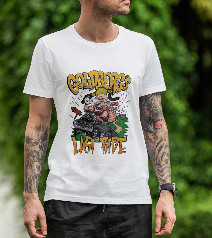Goldberg's Last Ride Wrestling Cartoon Car WCW WWE T-Shirt