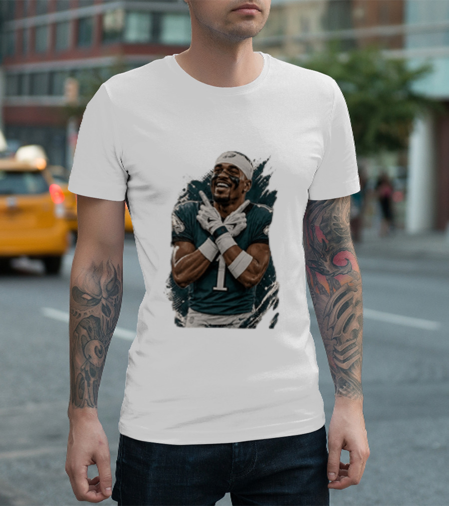 Philadelphia Eagles Jalen Hurts Celebratory Pose Football Team Gear T-Shirt