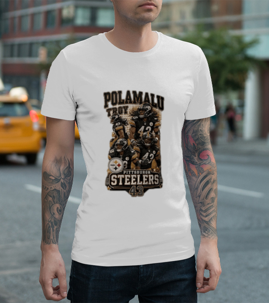 Pittsburgh Steelers Polamalu Troy 43 Football Player Steelers T-Shirt