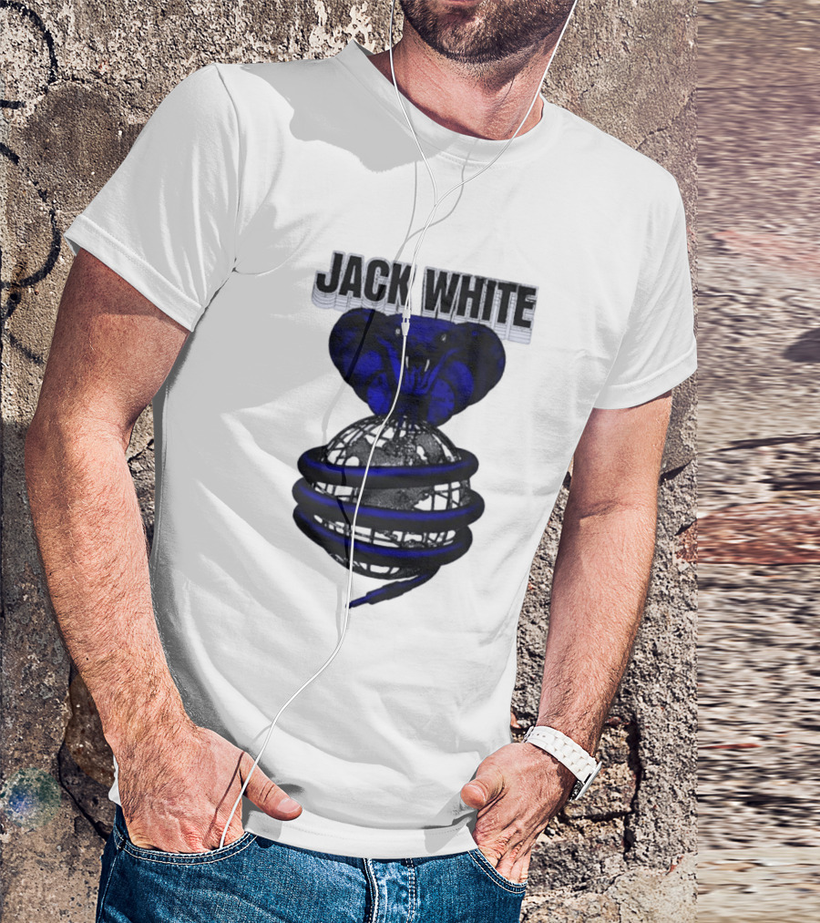 Jack White Cobra Wrapped Around Globe Music Band T-Shirt