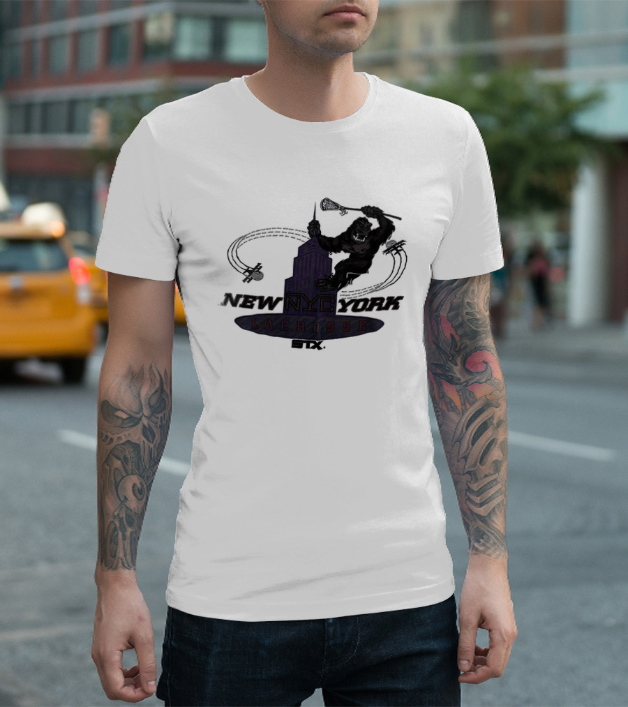 King Kong Empire State Building New York Lacrosse T-Shirt