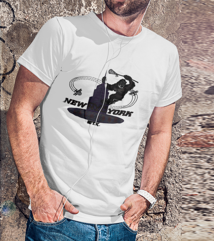 King Kong Empire State Building New York Lacrosse T-Shirt