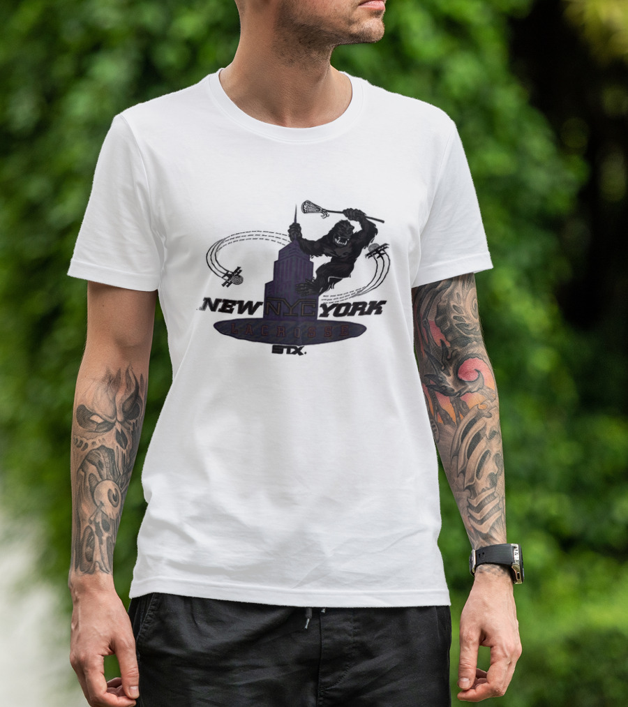 King Kong Empire State Building New York Lacrosse T-Shirt